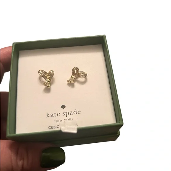 Kate Spade Gold-Tone Bow Stud Earrings - Picture 3 of 4